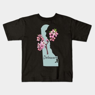 Delaware Flower Peach Blossom Kids T-Shirt